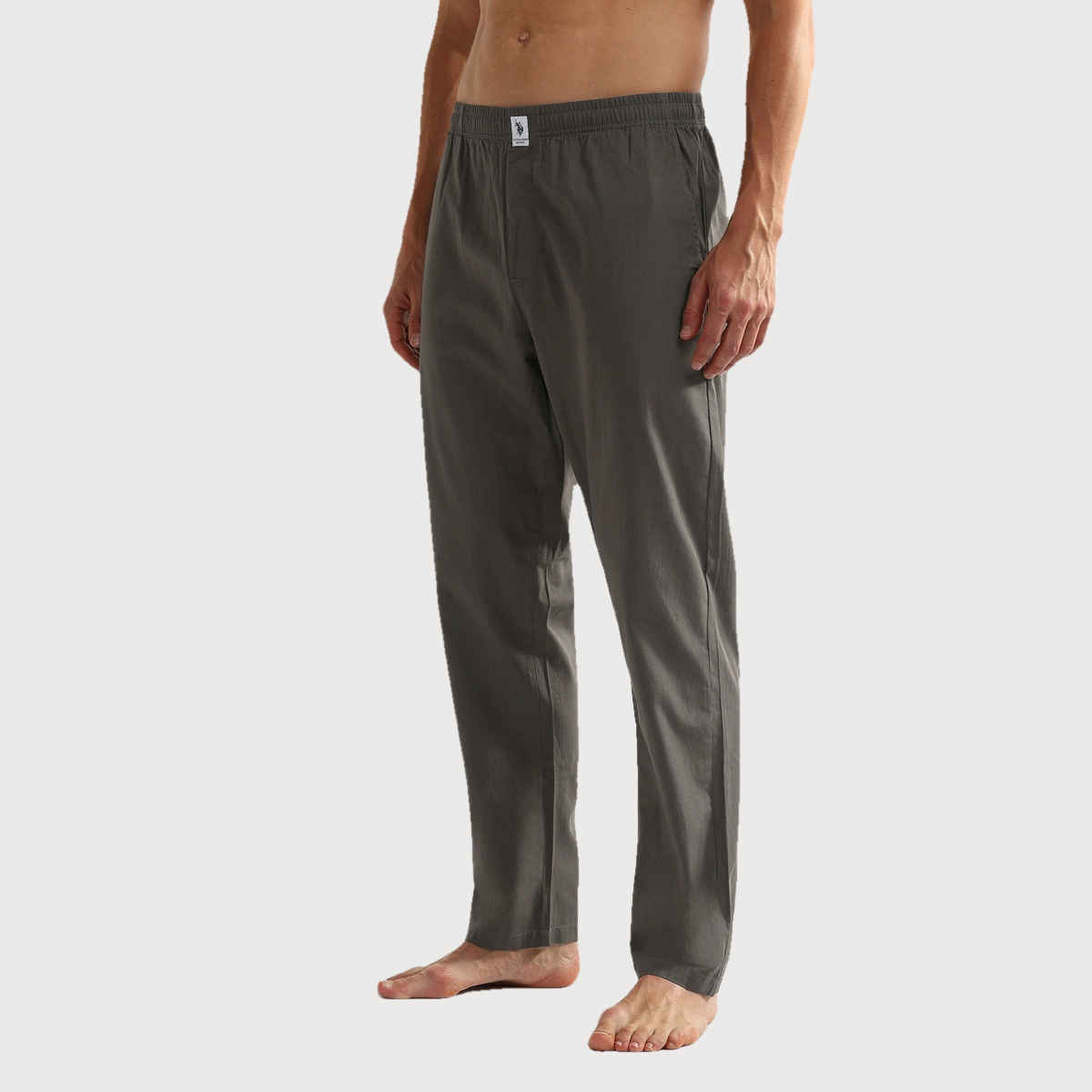 U.S. Polo Assn. Mid Rise Solid OELP6 Lounge Track Pants - Pack Of 1 | Grey | XL