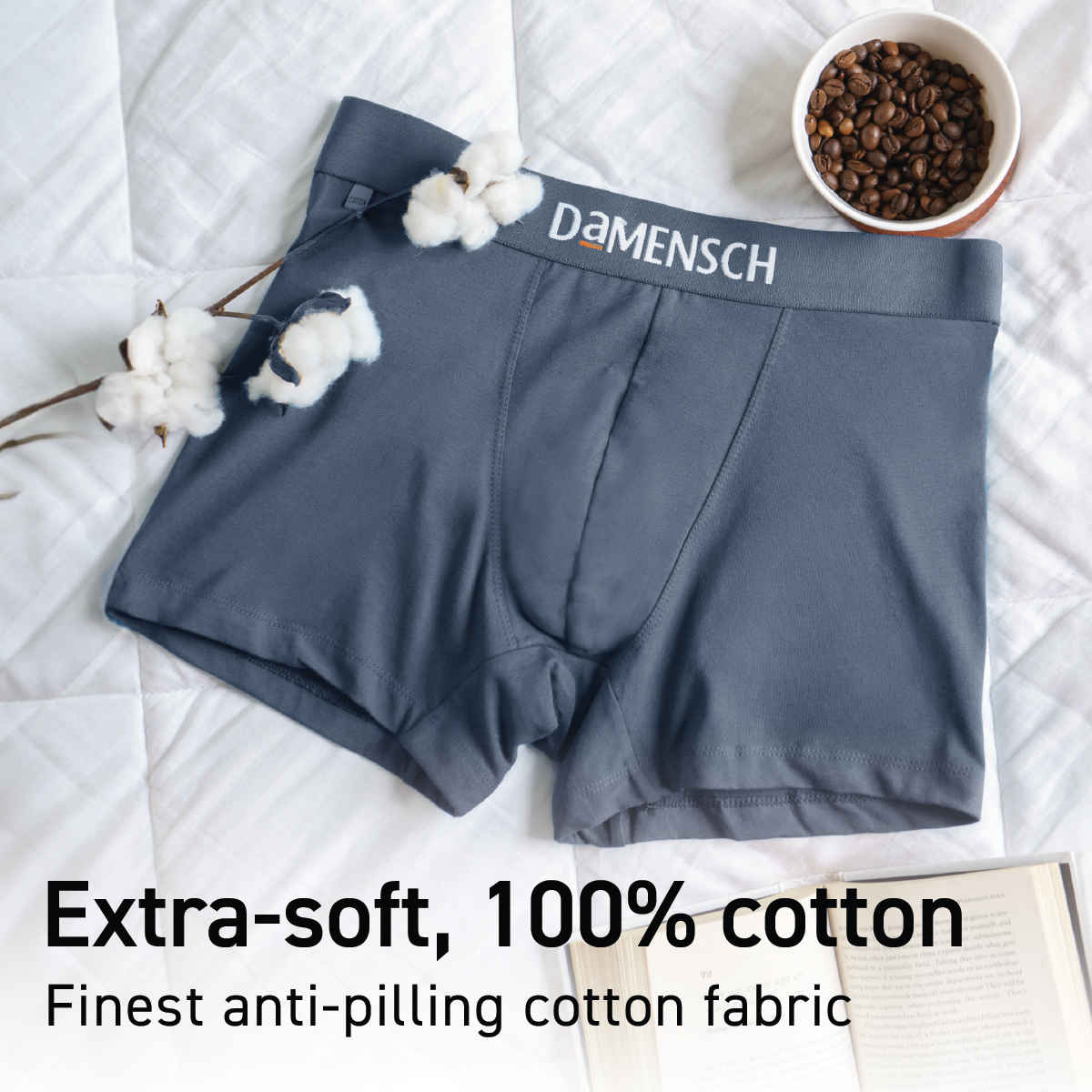 DaMENSCH Men's Deo Cotton Trunk | 4-Way Stretch Fabric | XL