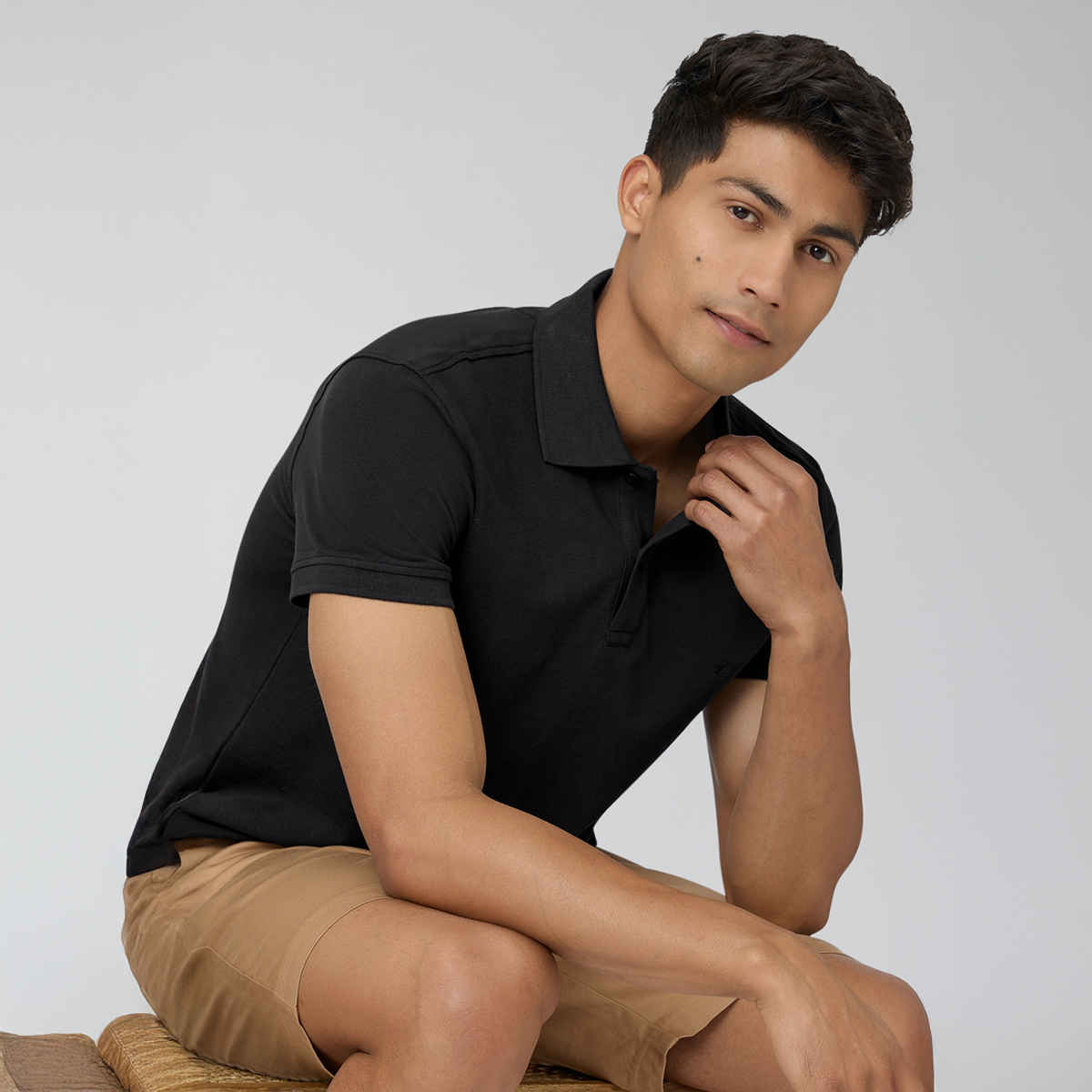 XYXX Nova Polo T-shirt - Pitch Black | Super Combed Cotton | M