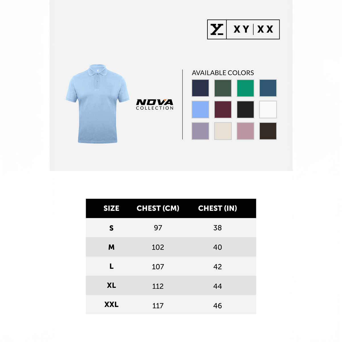 XYXX Nova Polo T-shirt - Pitch Black | Super Combed Cotton | M
