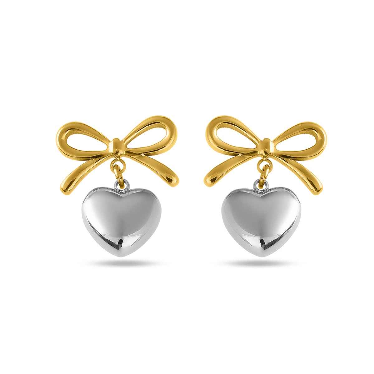Palmonas Bi-Metal Wrapped With Love Earrings For Womens | Waterproof And Anti-Tarnish