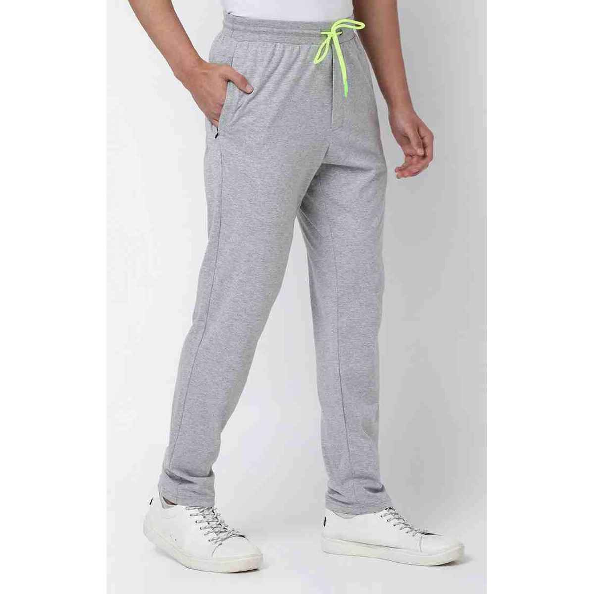 Underjeans by Spykar Men's Pure Cotton Pyjama | Grey Melange - L