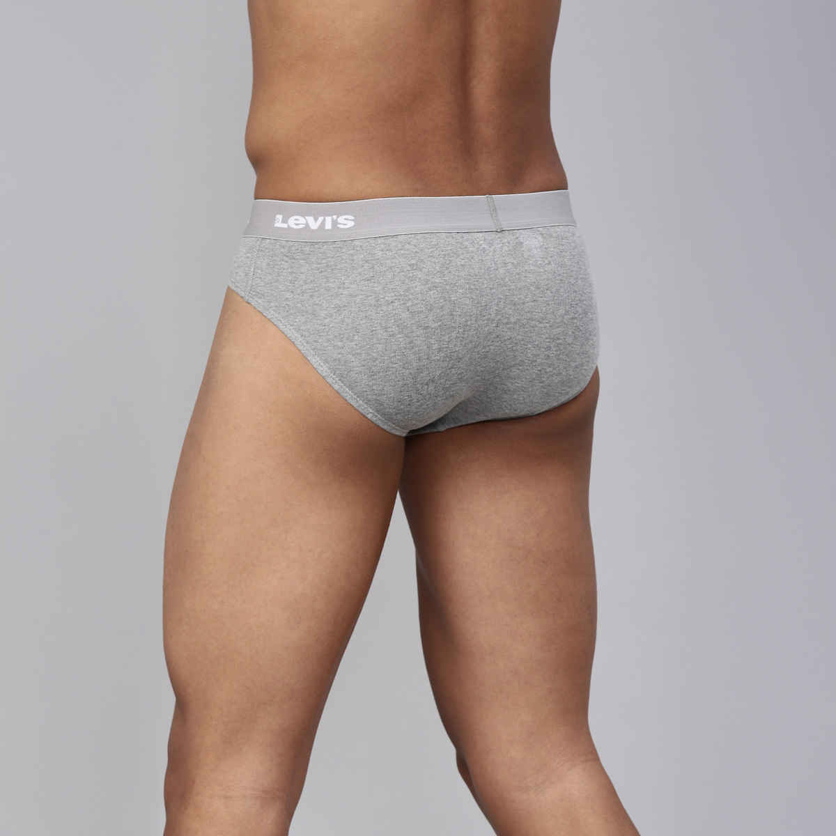 Levi's 009 Men's Neo Brief | Contoured Double Pouch | Pack of 2 | Lt. Grey Mel,Navy | L