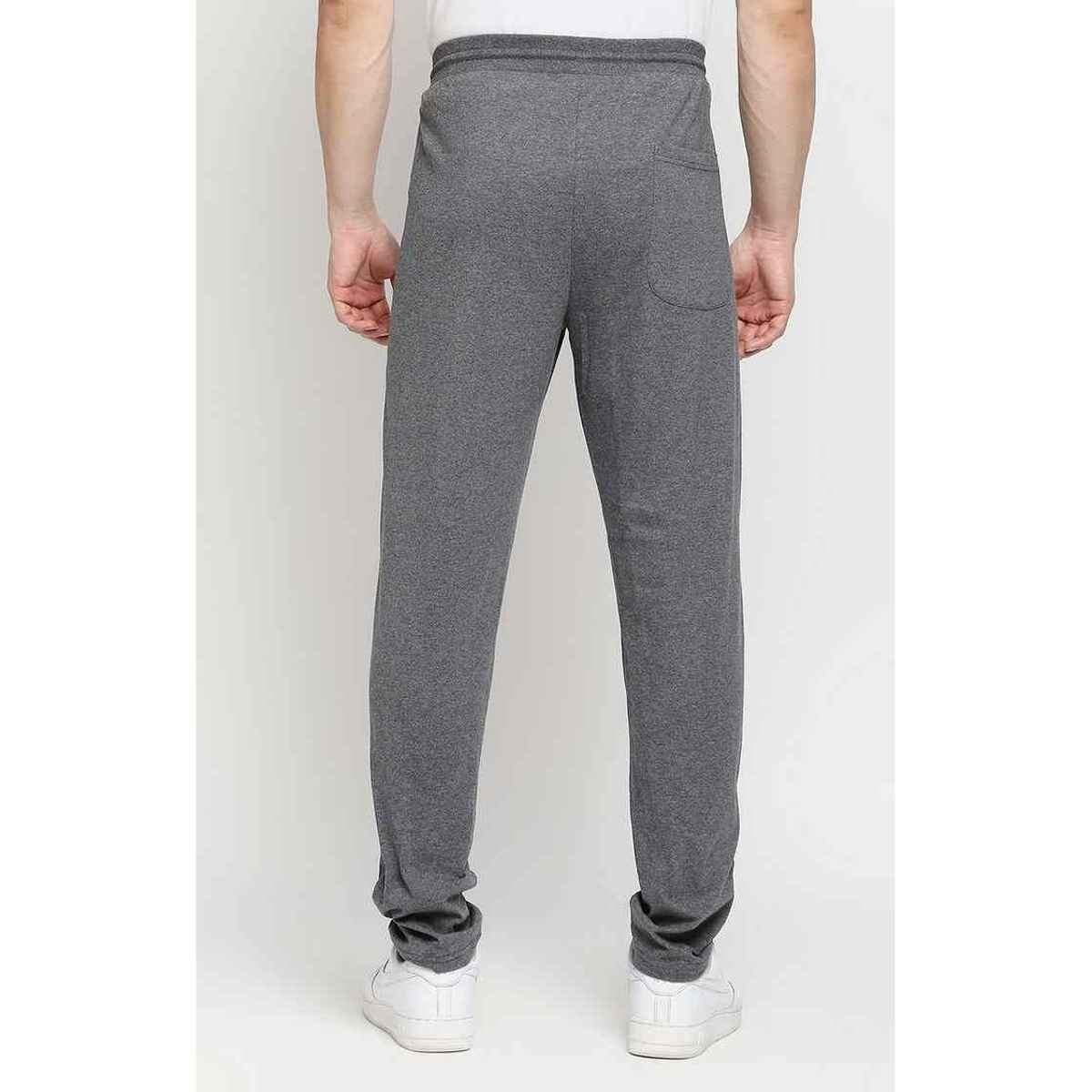 Underjeans by Spykar Men's Pure Cotton Pyjama | Charcoal Melange - M