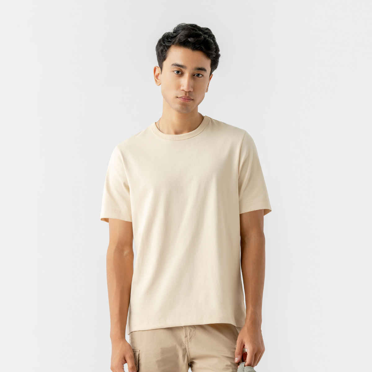 March Men's Cotton Heavy Crew | Bone - M