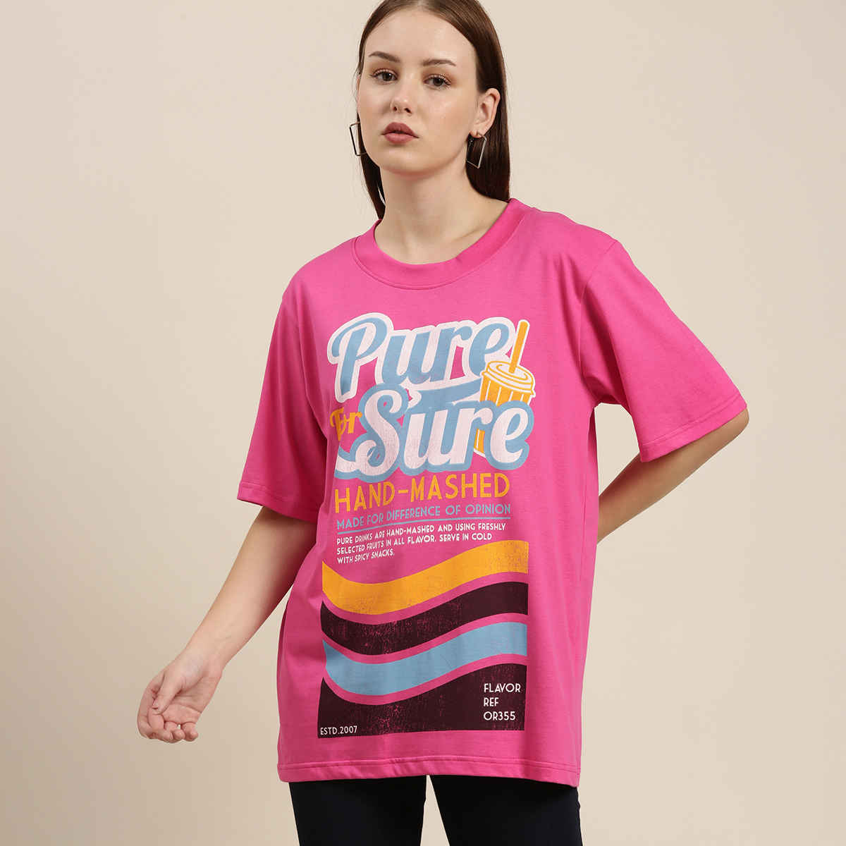 Difference of Opinion Women T-shirt - Pink | Classic Fit | M