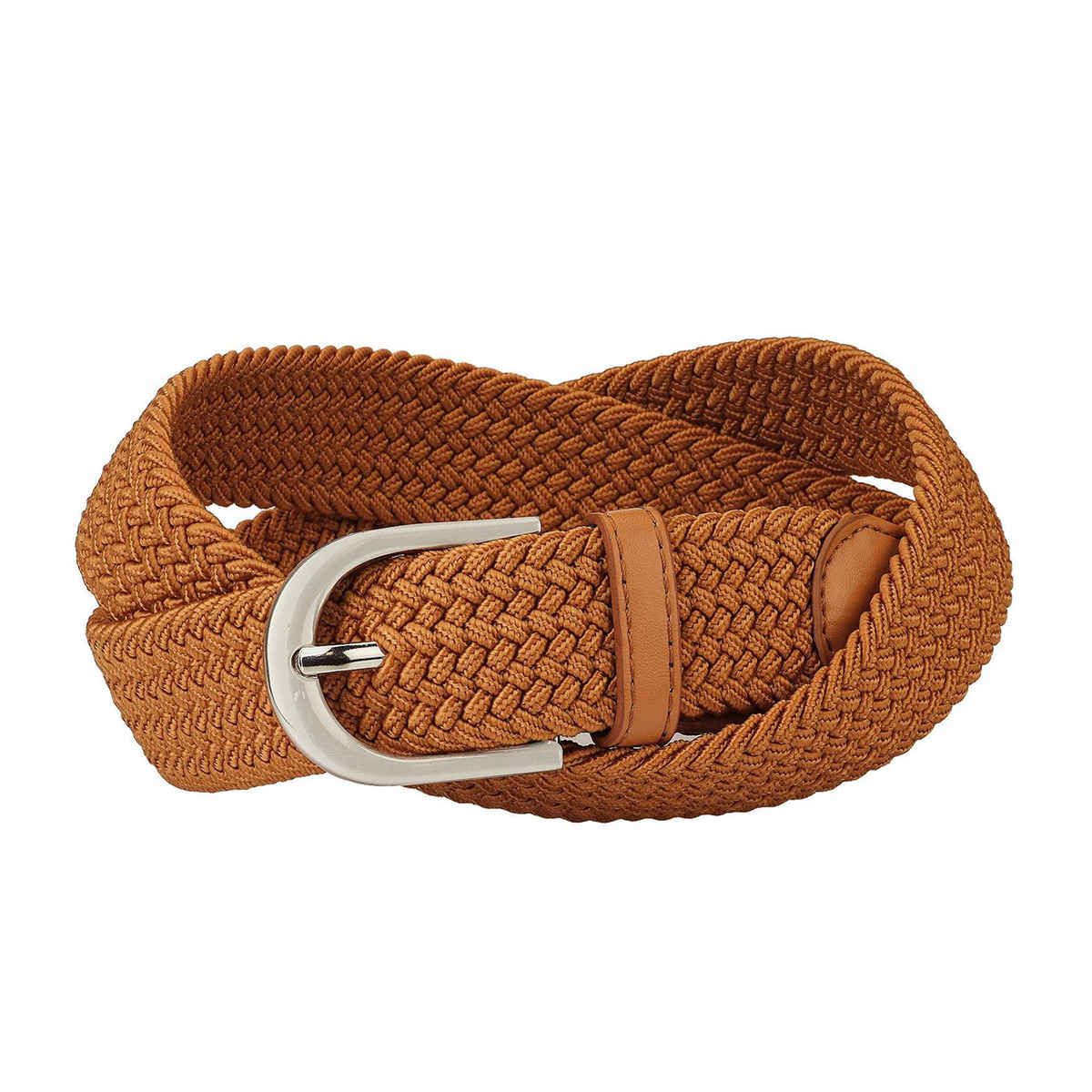 Zoro Unisex Solid Woven Fabric Belt | Tan - Free Size