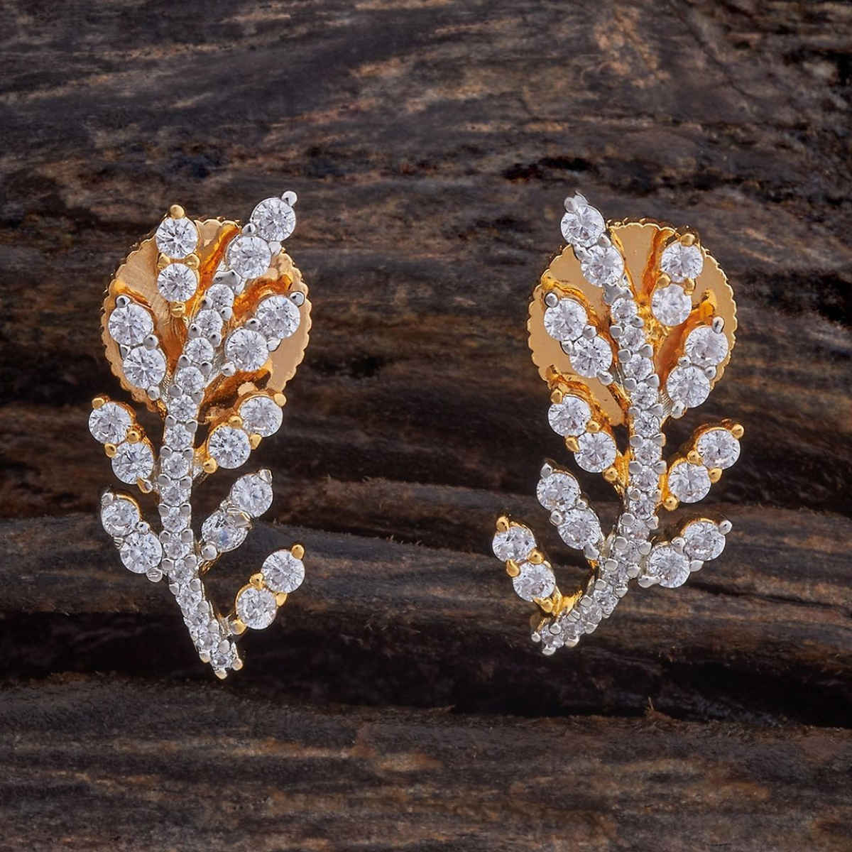 Kushal s Fashion Jewellery White Rhodium Gold-Plated Party Zircon Earring | 425577