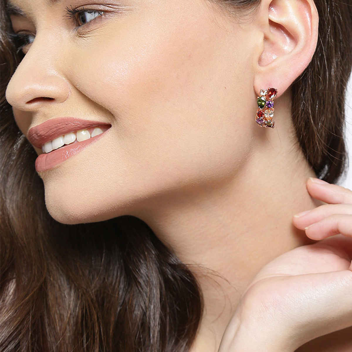 YouBella Valentine Swiss Zircon Rainbow colors Exquisite Earrings for Women & Girls (YBEAR - 31126B)