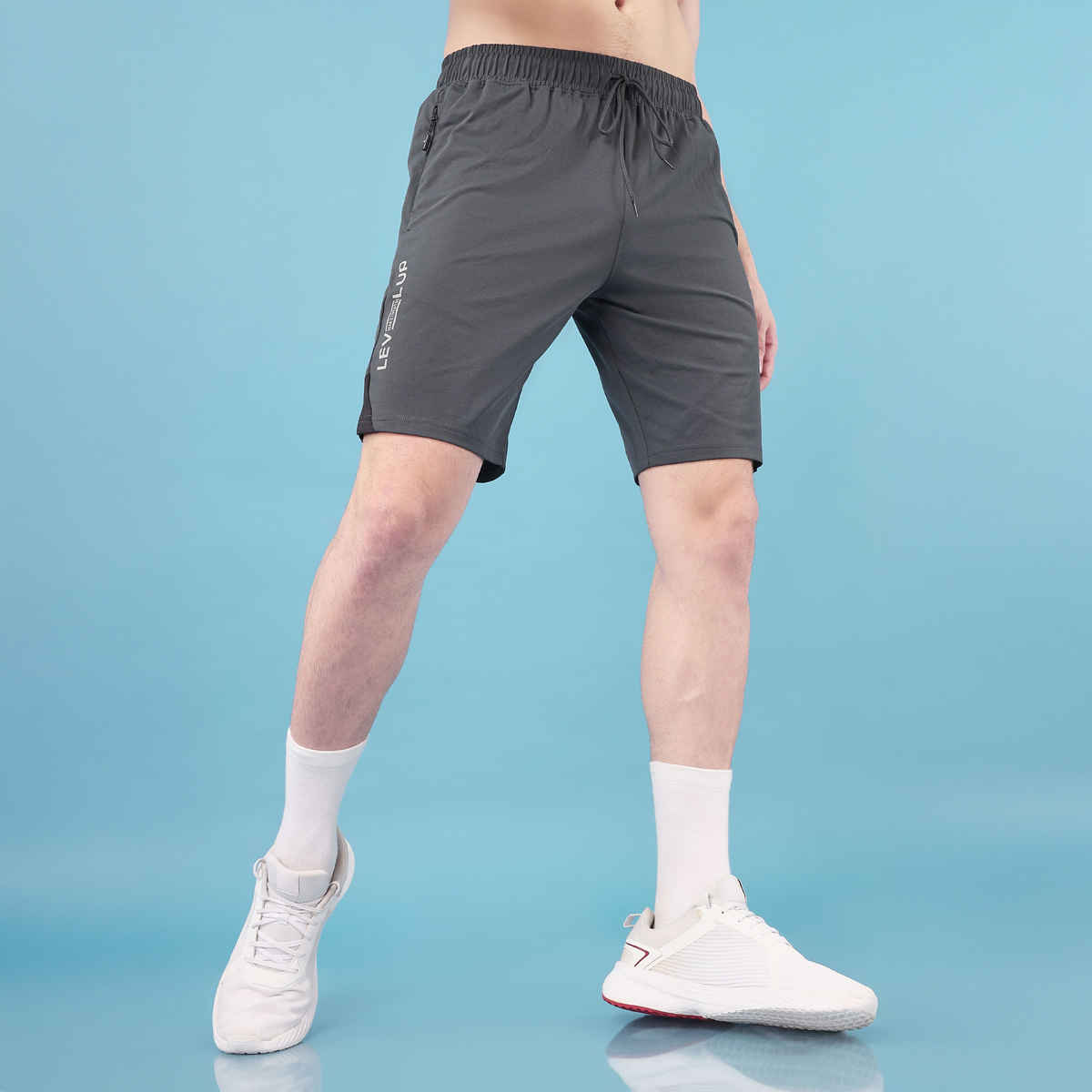 Technosport Men Poly Solid Slim Fit Sports Shorts with ELASTO LITE | Black | XL