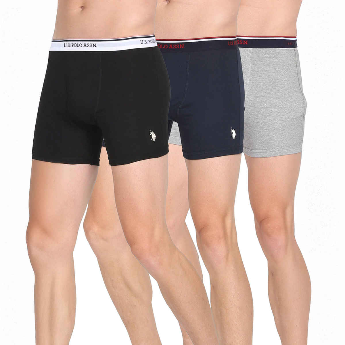 U.S. Polo Assn. | Underwear Pack of 3 | XL | Trunks | I667 | Black, Grey Melange and Navy