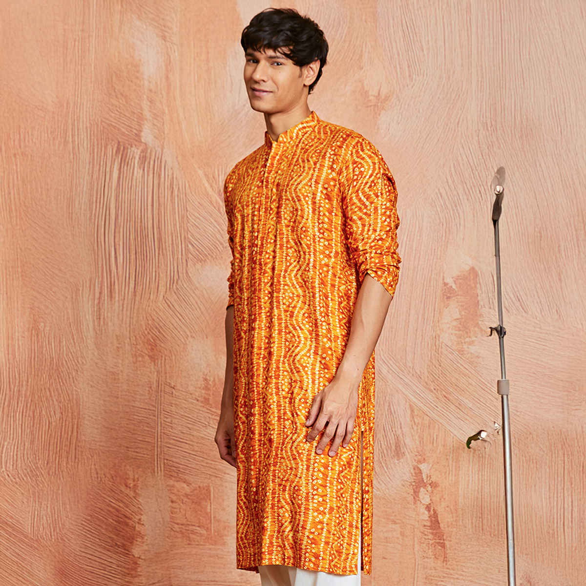 Vastramay Men's Rayon Kurta | Mustard - M
