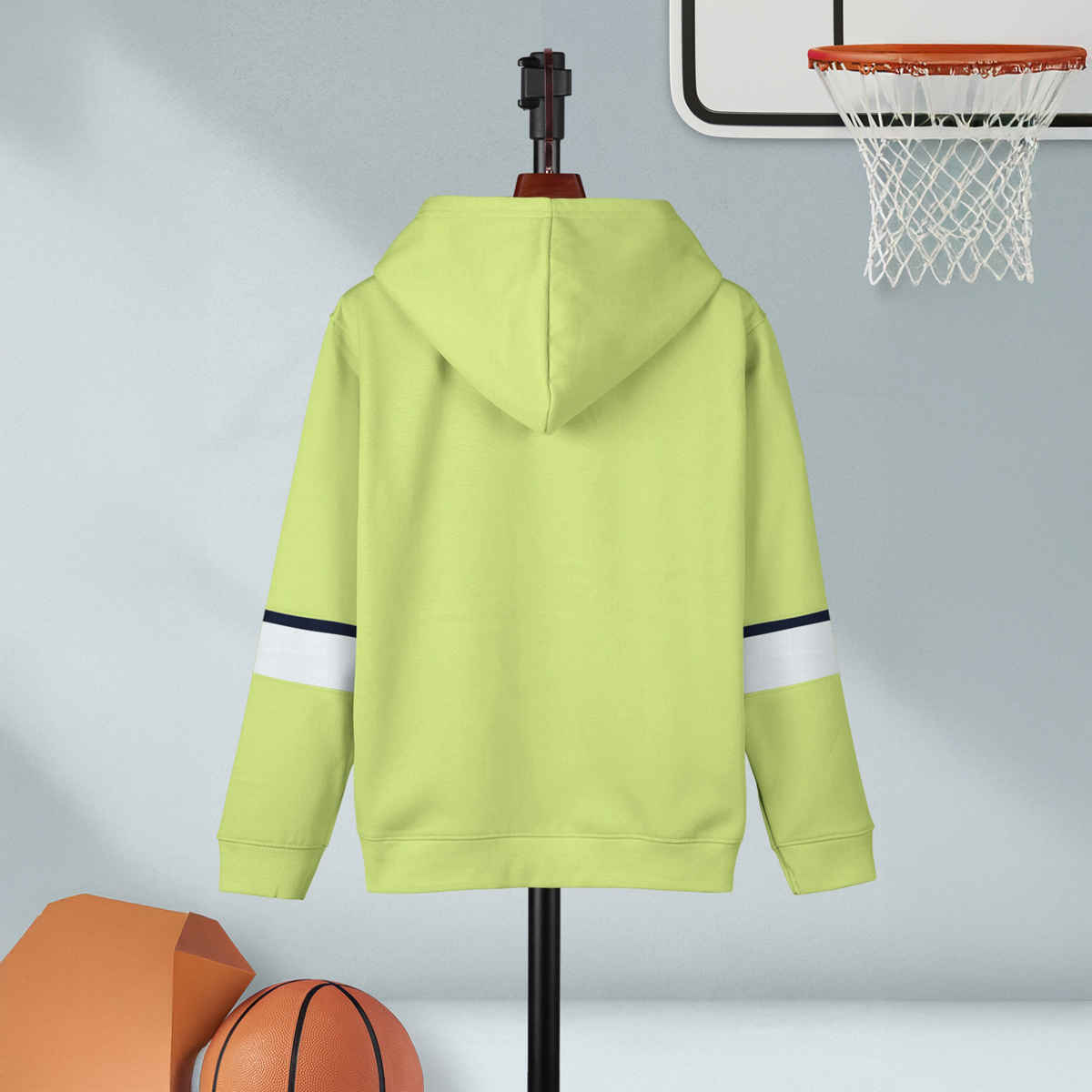 Hellcat Boy's Printed Cotton Blend Hoodie T-Shirt | Green | 13-14 Years