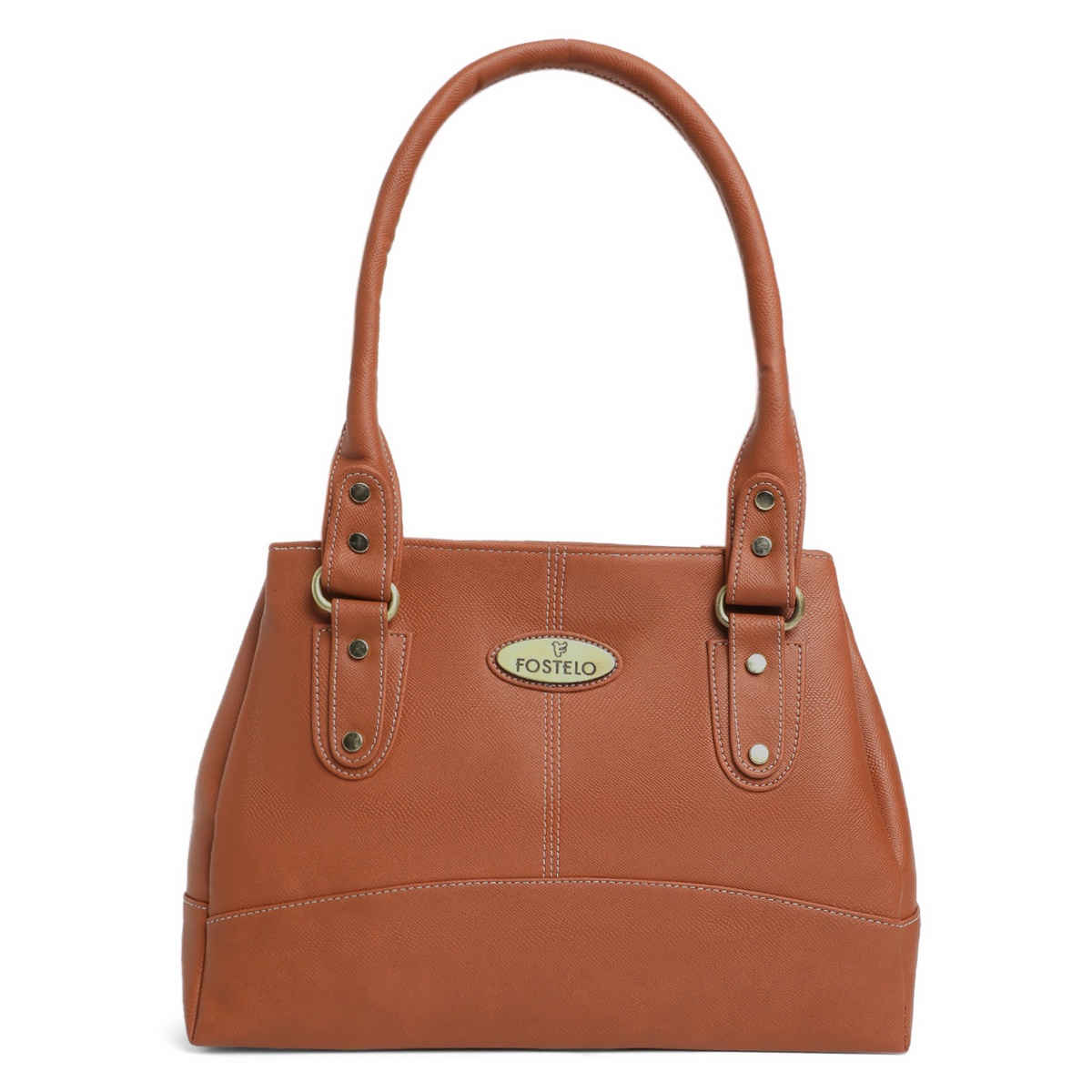 Fostelo Women's Vegan Leather Birdie Handbags Shoulder Hobo Bag Ladies Purse | Tan | Large