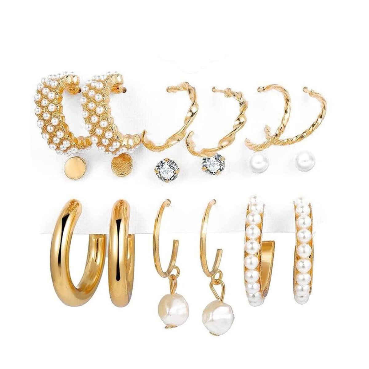 YouBella Jewellery Celebrity Inspired Gold Plated Earrings Combo For Girls And Women (Style 8)