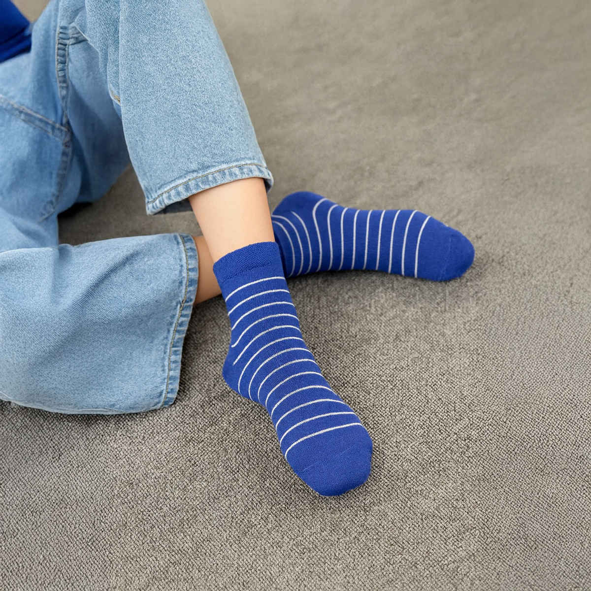 Royal Mart Unisex Striped Cotton Blend Ankle Length Socks | Assorted - Free Size