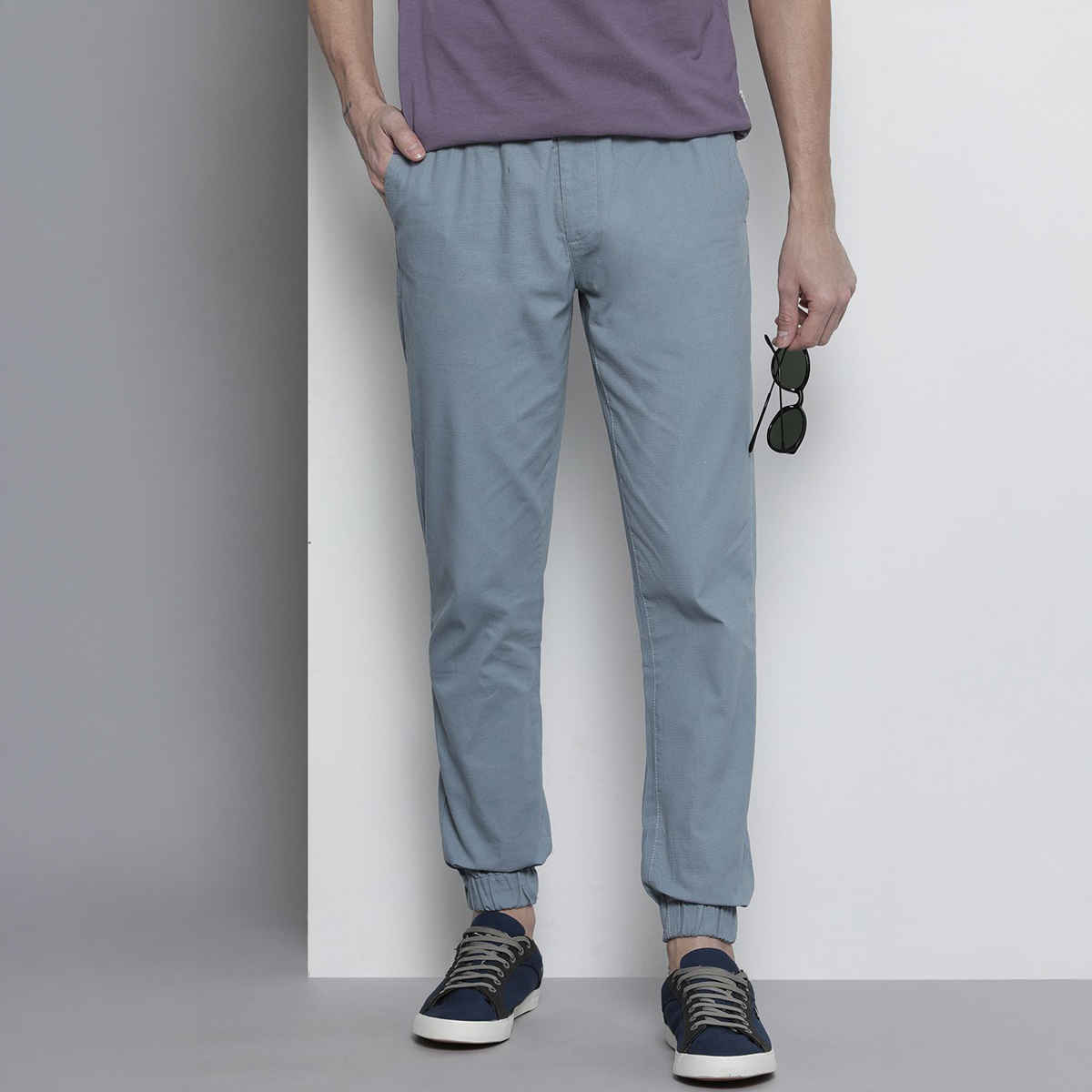 The Indian Garage Co Men Casual Slim Stone Blue Regular Jogger 30 | 0822-Rpstpjog-8