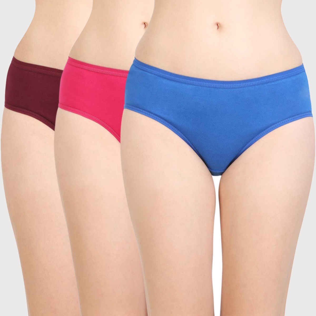 Bodycare Women's Solid Cotton Briefs | Outer Elastic | SKU: 26D | Multicolour