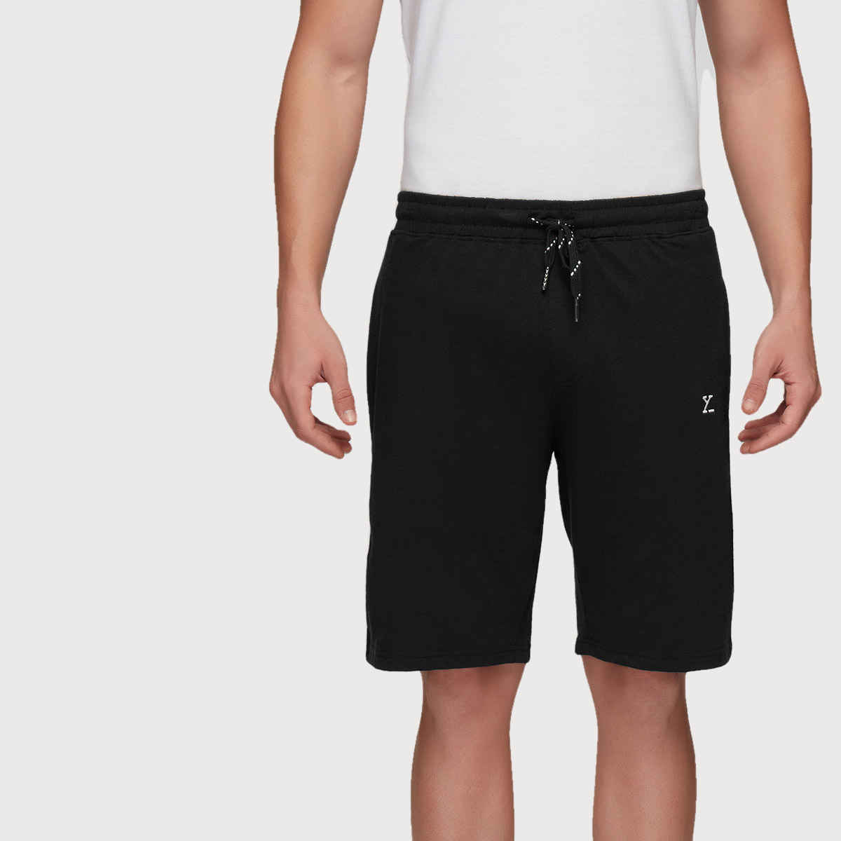 XYXX Ace Cotton Modal solid Shorts | 2 Side Pocket with zip | Black- S