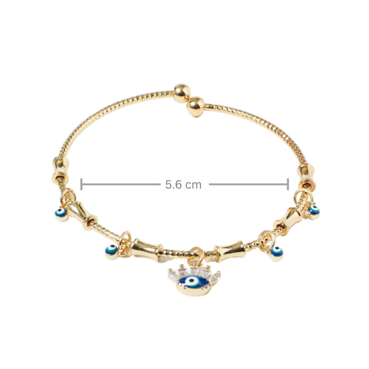 SALTY Chic Evil Eye Tassel Bangle for Women and Girls| Anti-Tarnish | Blue