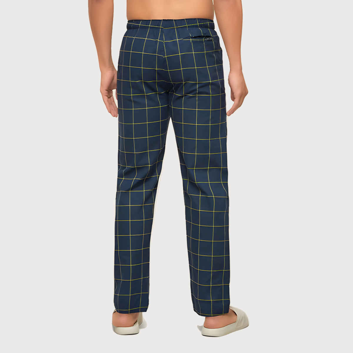 XYXX Checkmate 100% super combed cotton Checks Pyjama Relaxed Fit | 2 Side pockets | Navy- M