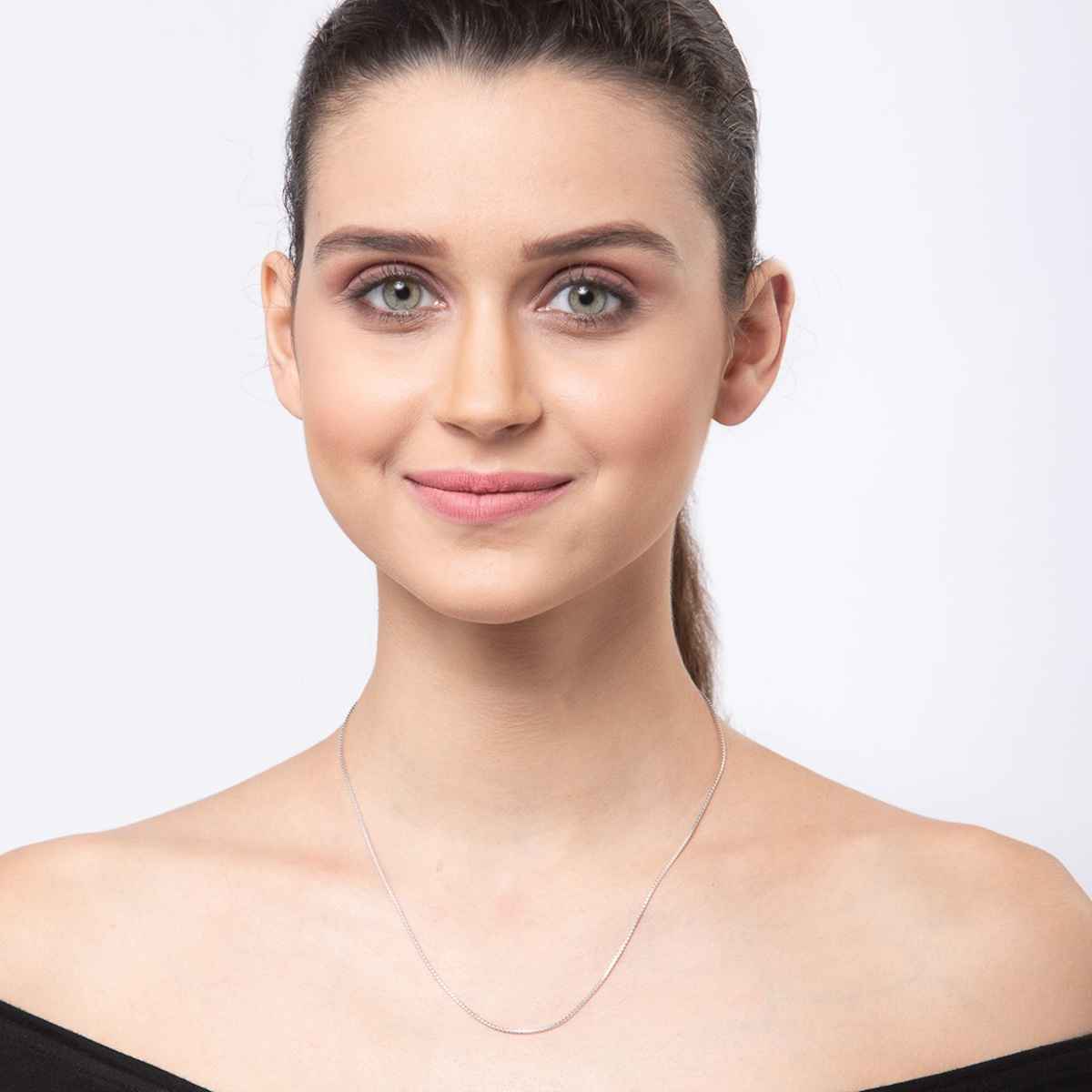 Clara Anti-Tarnish 92.5 Sterling Silver Box Chain Necklace For Women