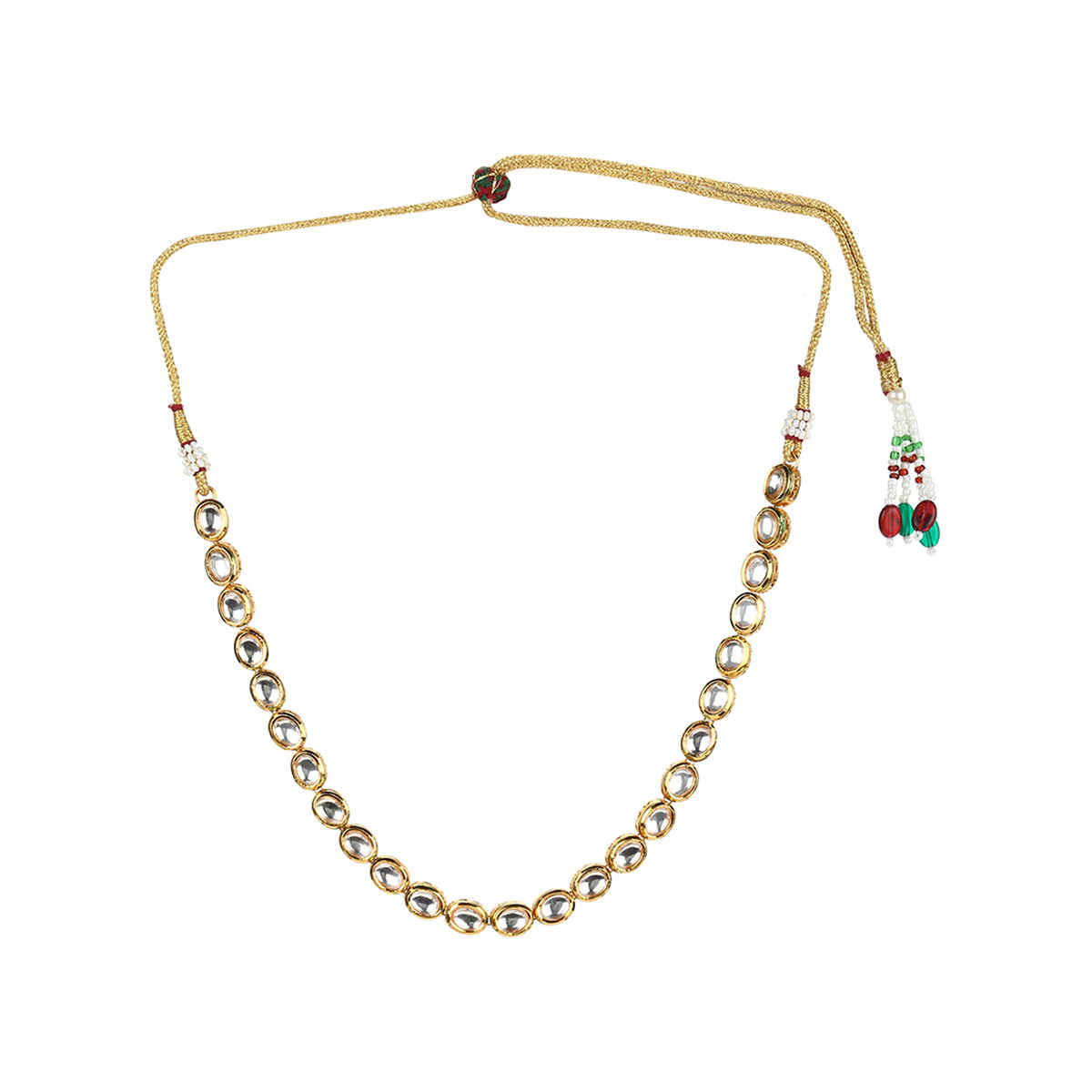 Voylla Kundan Gold Plated Brass Necklace Set