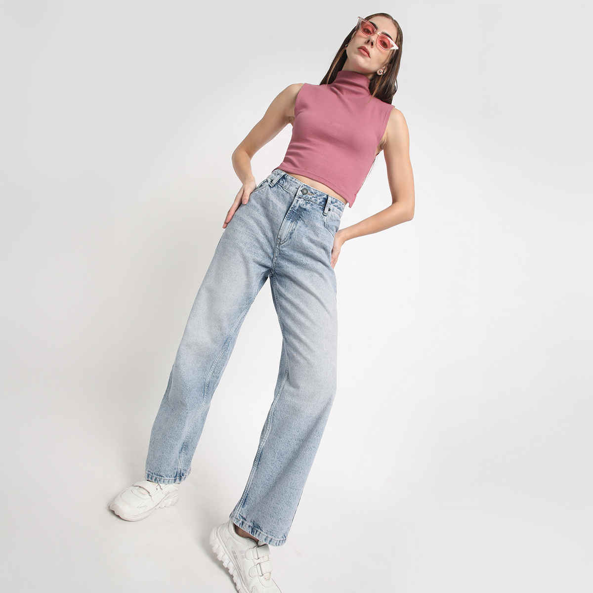 Bene Kleed Women's Straight Denim Trousers | Blue - 32