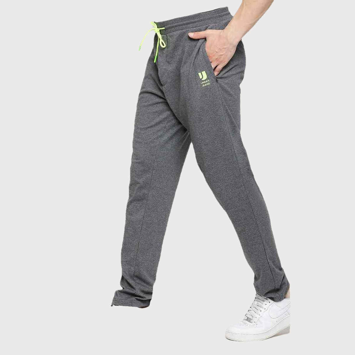 Underjeans by Spykar Men's Knitted Pyjama | Charcoal Melange - XL