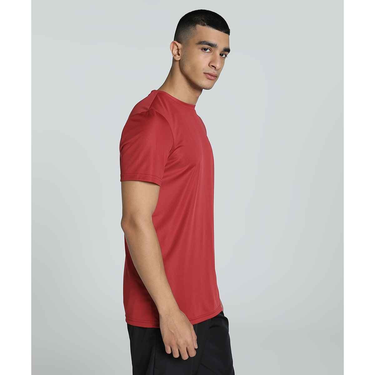 Puma Men's Round Neck Active Small Logo Tee | Red - XL