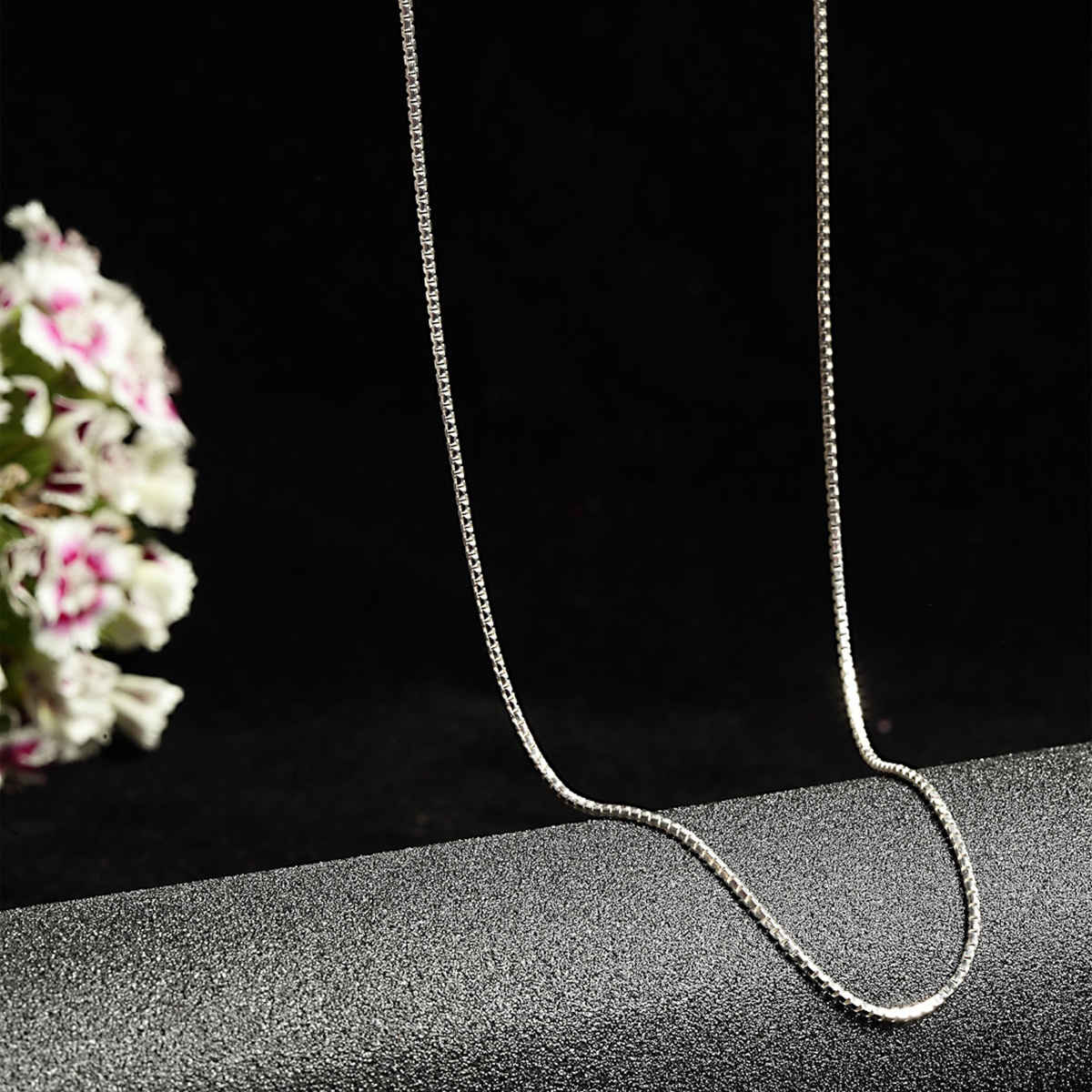 Clara Anti-Tarnish 92.5 Sterling Silver Box Chain Necklace For Women