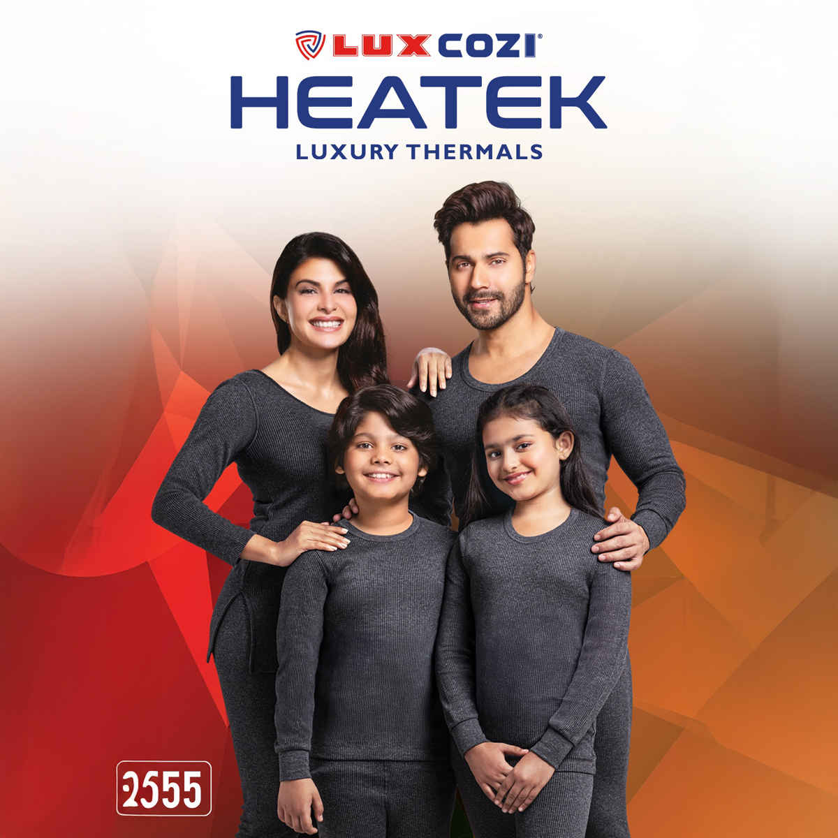 Lux Cozi Men's Heatek Thermal Comfort, Stretchable & Super Warm Round Neck Top | Black Melange-95