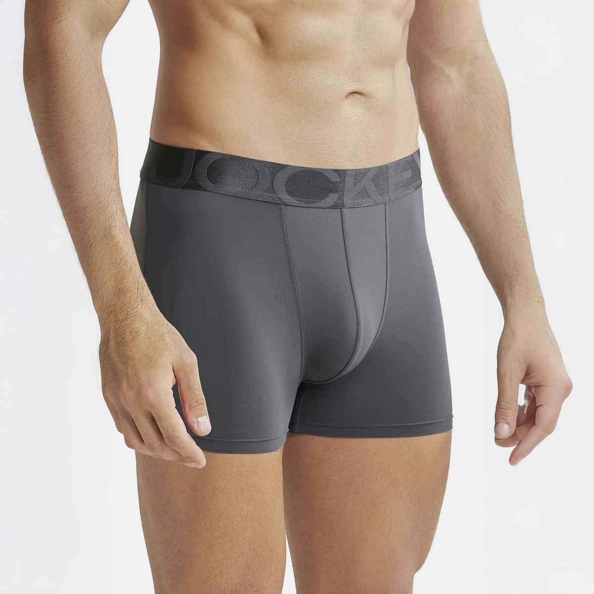 Jockey IC28 Men's Tactel Microfiber Elastane Stretch Underwear Solid Trunk | Ebony - XL | Ebony-XL