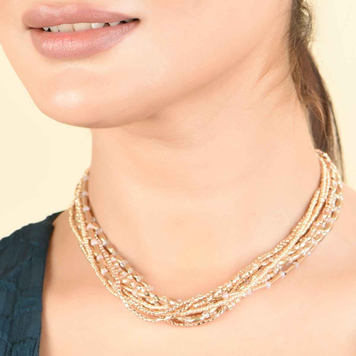 Toniq Cultural Multistrand Beaded Choker Necklace