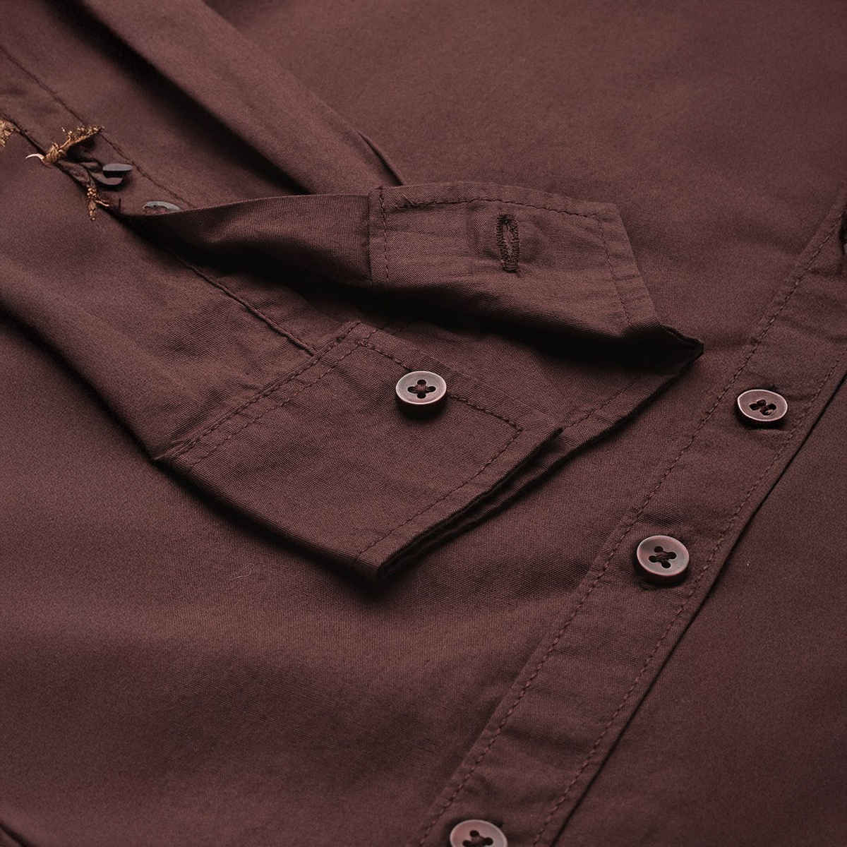 The Indian Garage Co Men's Regular Fit Solid Casual Shirt | Brown - L