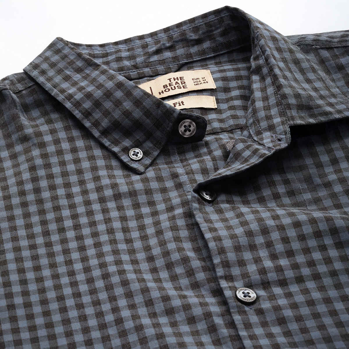 The Bear House Men Slim Fit Checked Button-Down Casual Shirt - Garo | Teal | XXL