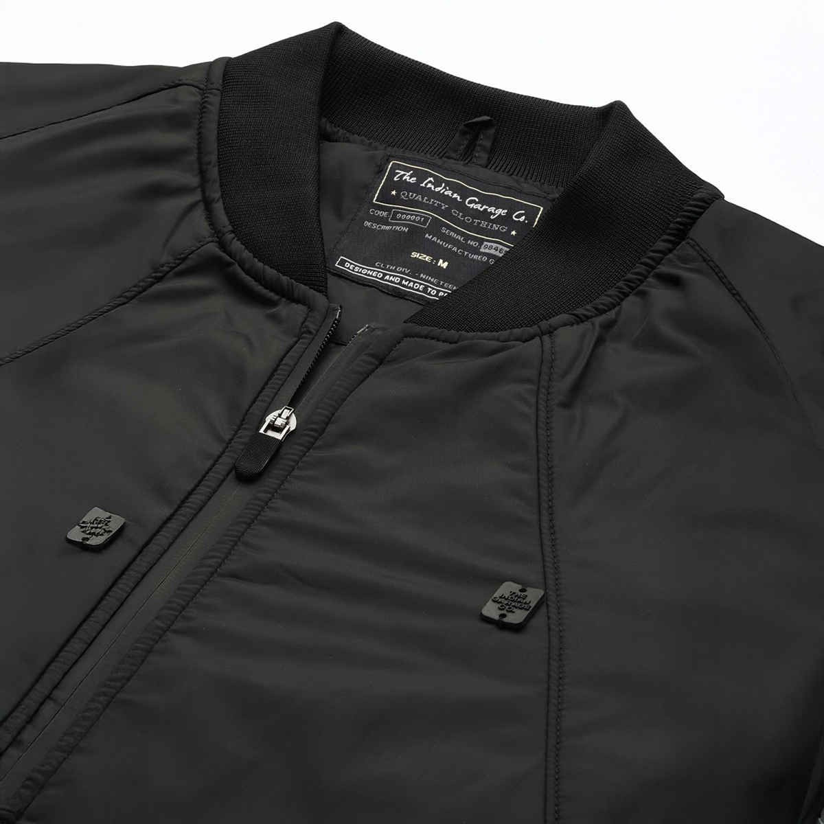 The Indian Garage Co Men's Slim Solid Jacket | Black - M