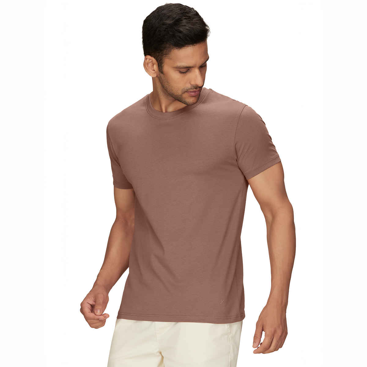 XYXX Pace Round Neck T-shirt - Brown Latte | Super Combed Cotton | S