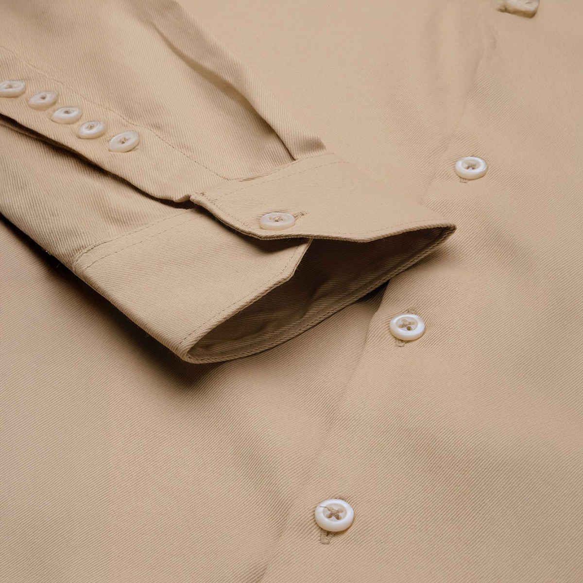 The Indian Garage Co Men's Slim Fit Solid Formal Shirt | Beige - S