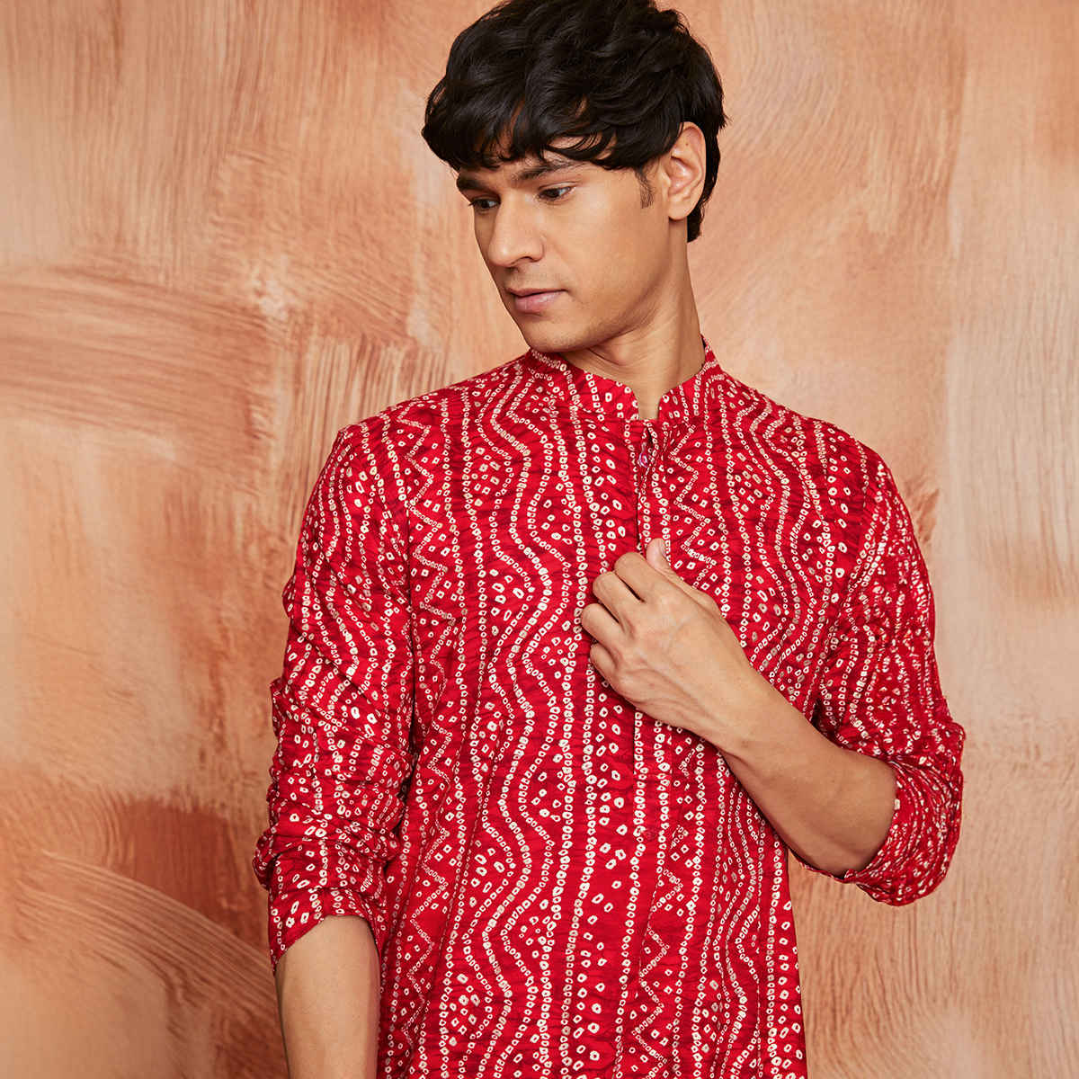 Vastramay Men's Rayon Kurta | Red - L