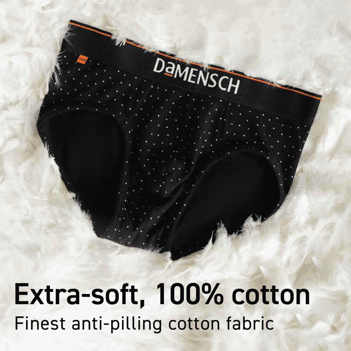 DaMENSCH Men's Premium Cotton Briefs | Black - L