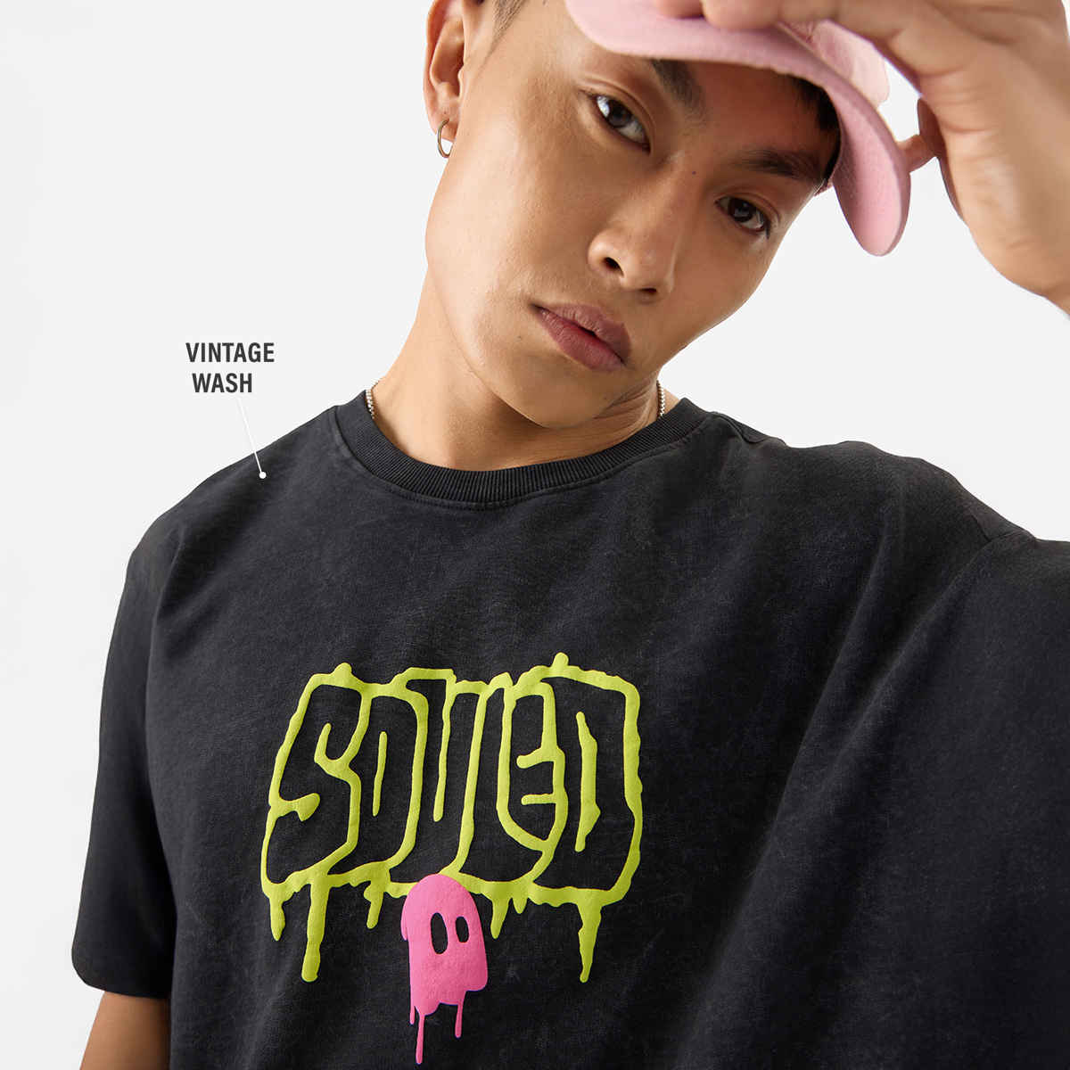 The Souled Store Men's TSS Originals Made By Humans Oversized T-shirt | Grey - XL