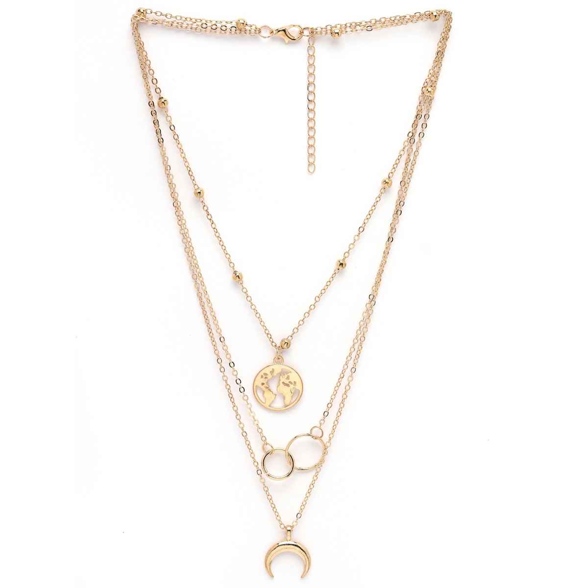 Scintillare By Sukkhi Unique Style Gold Plated Multilayered Pendant Necklace For Women