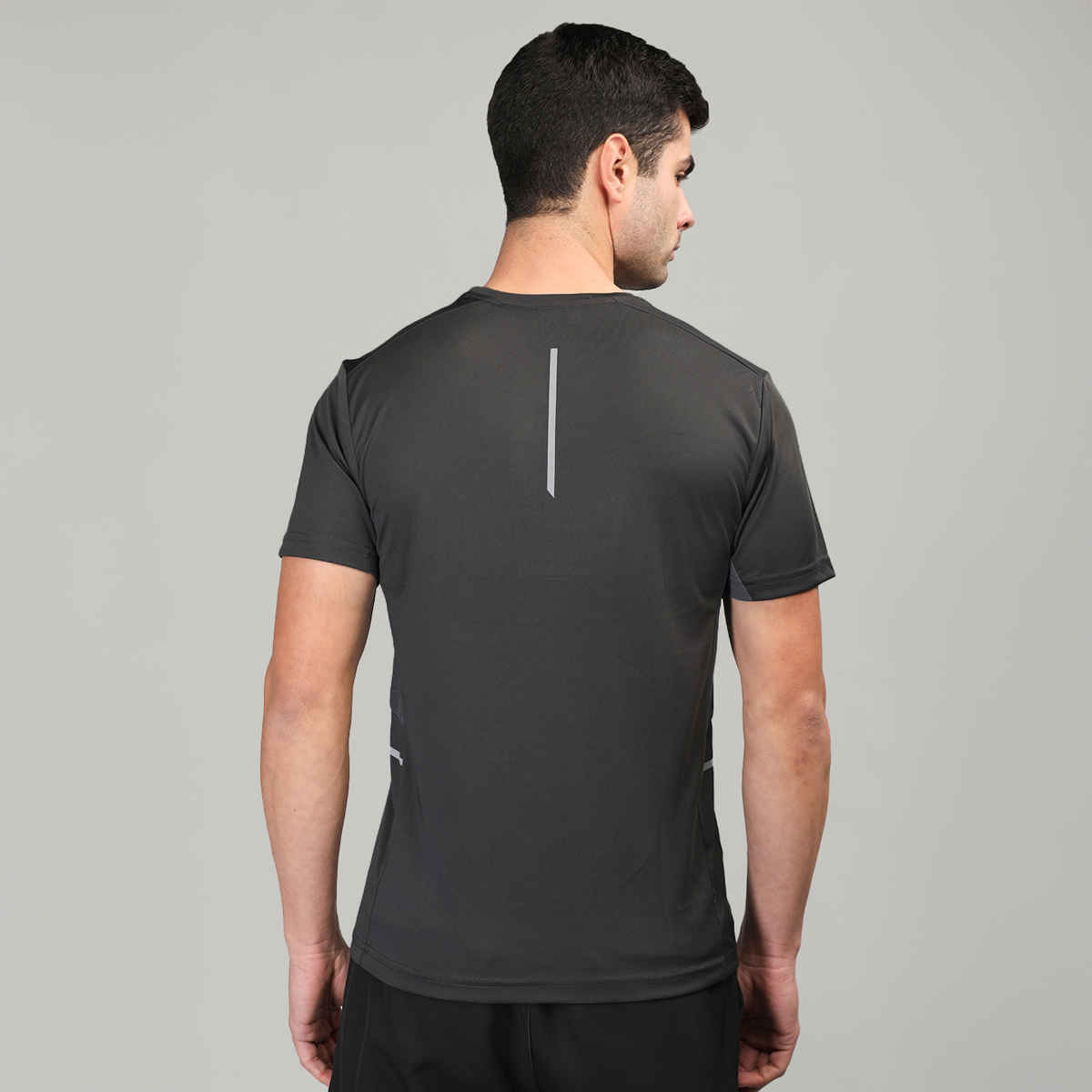 Chkokko Men's Solid Regular Fit Sports T-shirt | Black - L