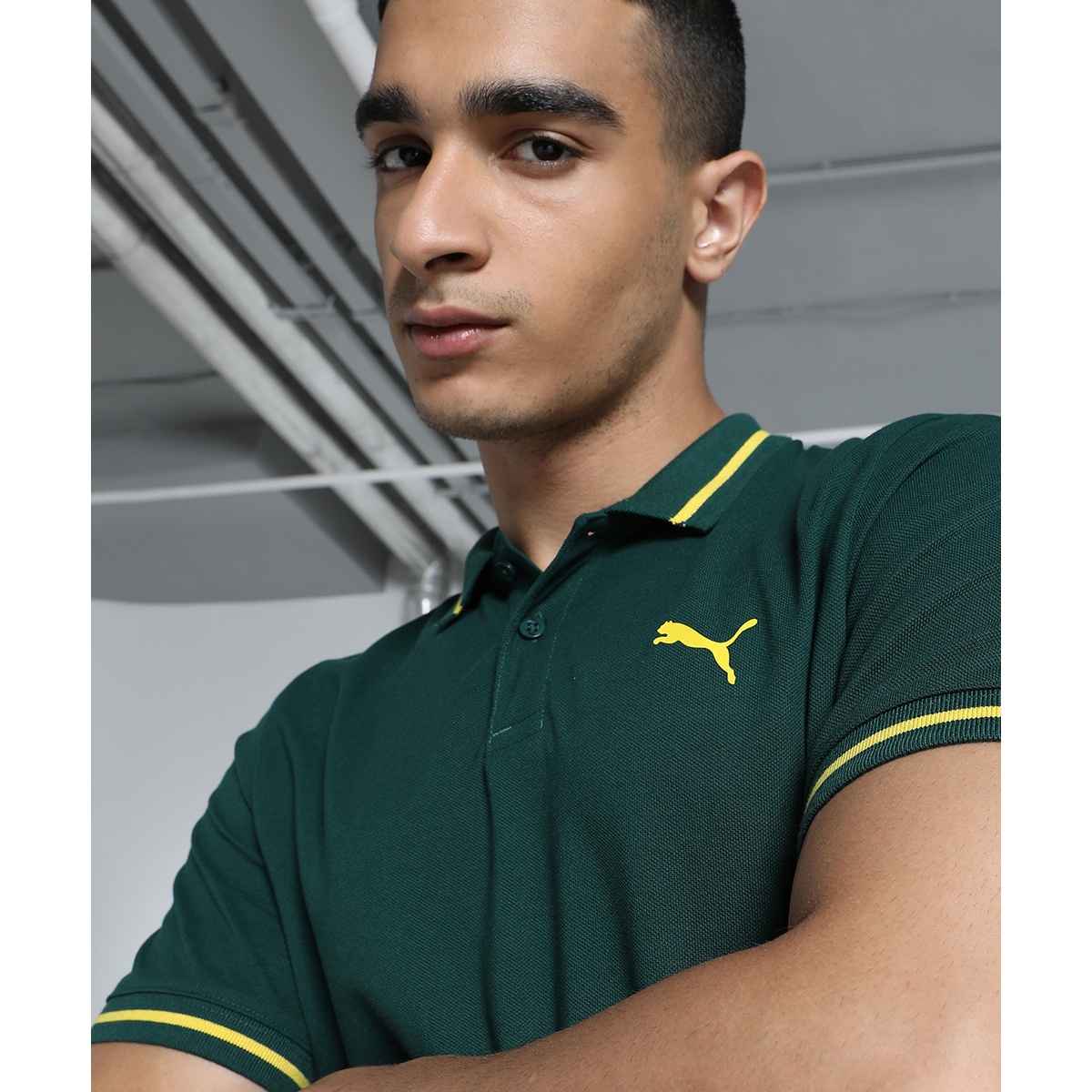 Puma Men's Collar Tipping Polo | Green - M