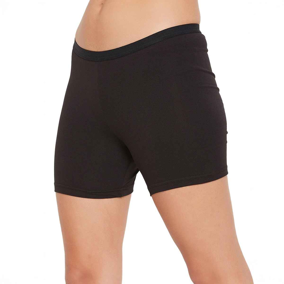 Clovia Mid Waist Boyleg Panty - Cotton(Black - Xxl)
