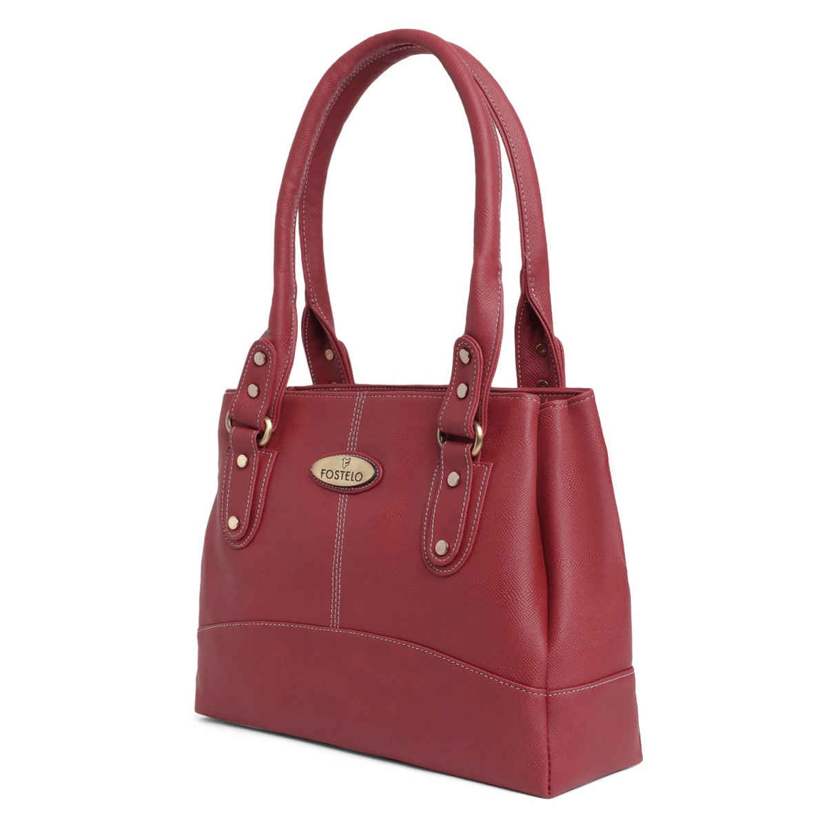 Fostelo Women's Vegan Leather Birdie Handbags Shoulder Hobo Bag Ladies Purse | Maroon | Large