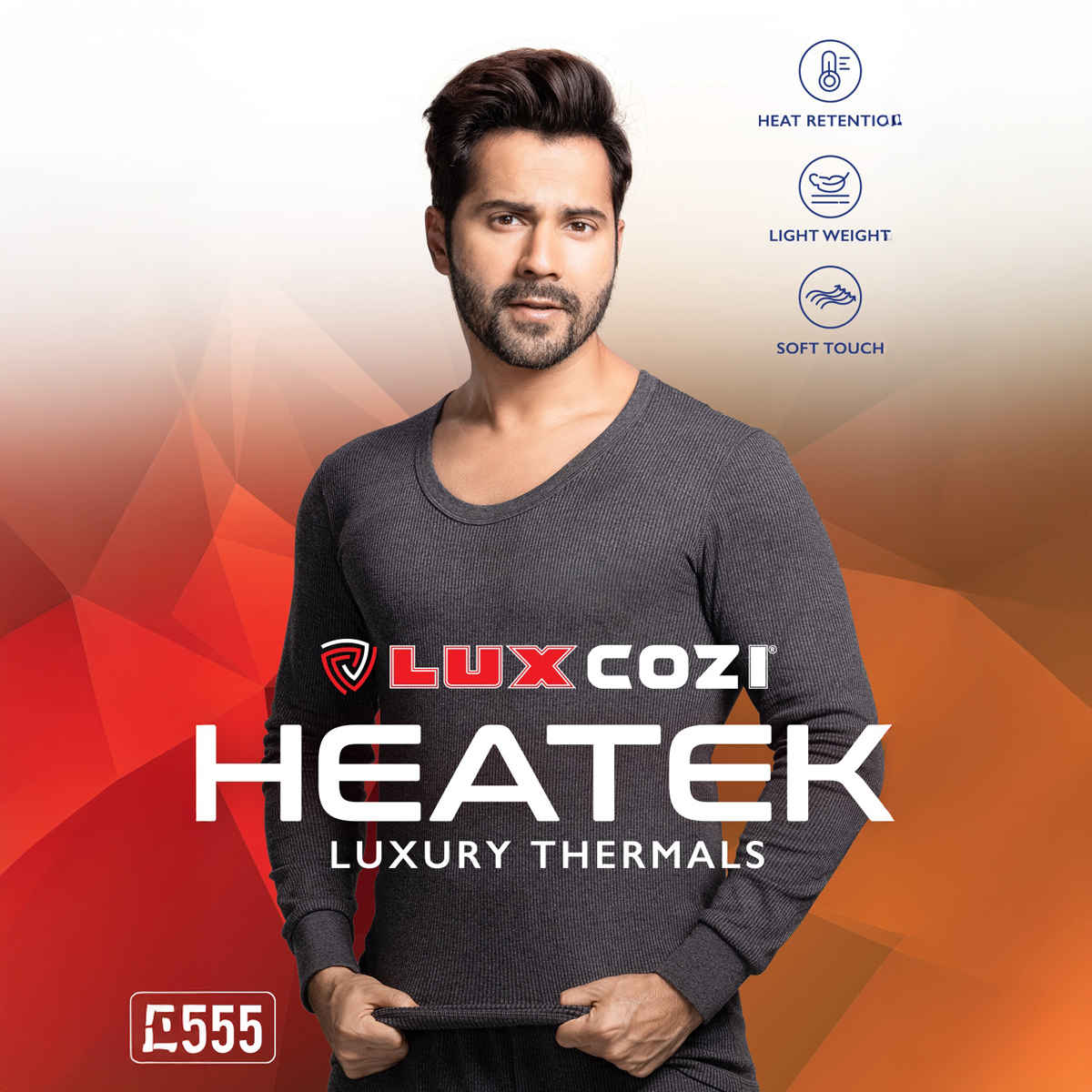 Lux Cozi Men's Heatek Thermal Comfort, Stretchable & Super Warm Trouser | Black Melange-90