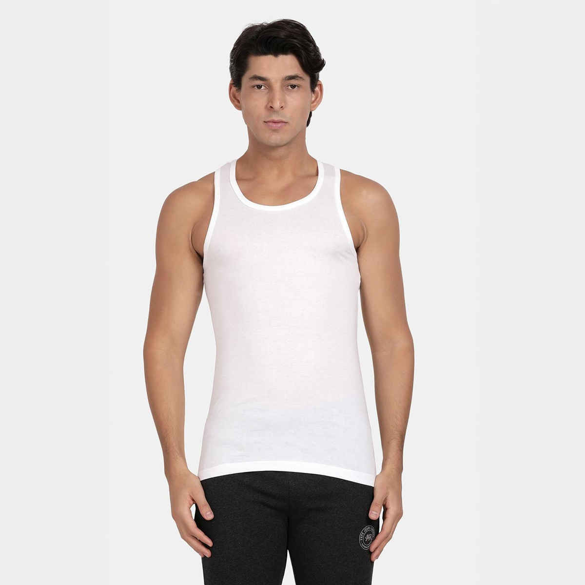 Pepe Jeans Mens White Cotton Solid Vest   - Pack of 2 (XXL) Comfort Fit, Soft Fabric, Breathable