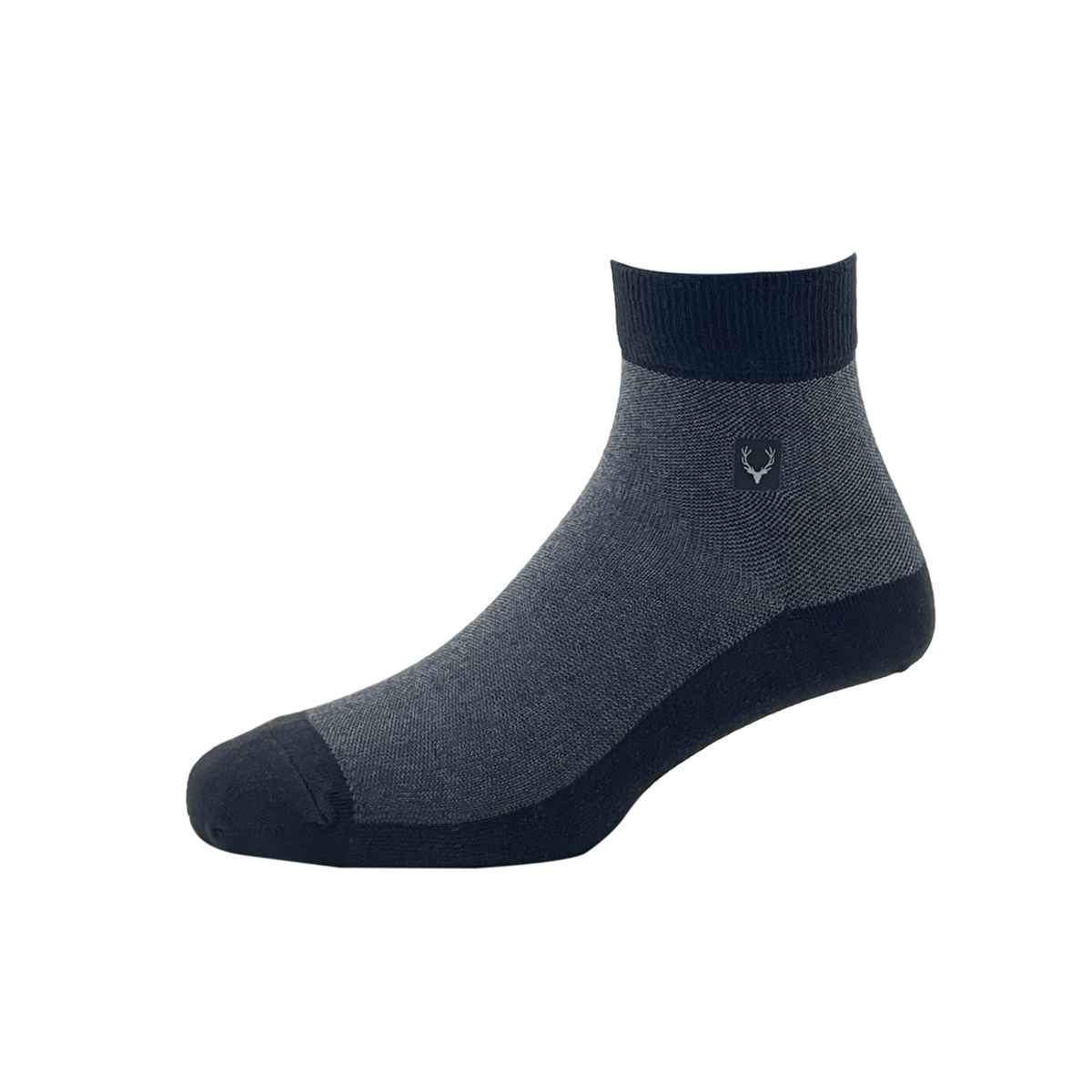 Allen Solly Men's Cotton Quarter Crew Pique Pattern Socks - Black, Dark Grey, Navy